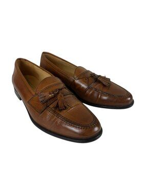 Johnston Murphy Cellini Mens 11M Brown Leather Tassel Loafer Dress Classic Slip